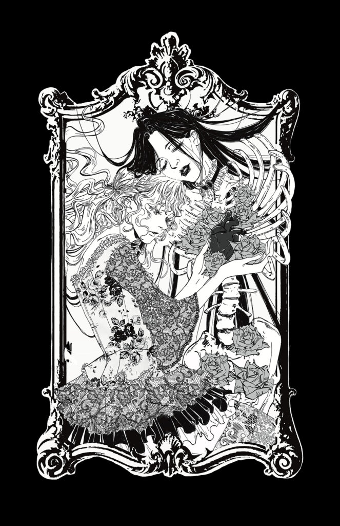 Digital illustration of Laurianne and Camellia's tragic ending